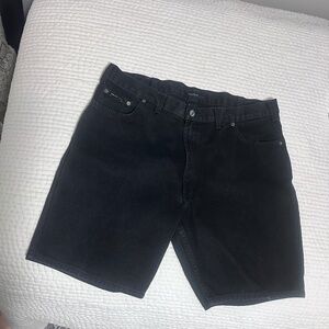 PERRY ELLIS America Black Wash 100% Cotton Denim Men's size 38 Jean Shorts